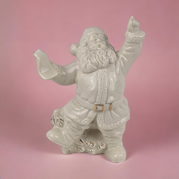 Lenox Ivory and Gold Santa with List Figurine | Christmas Decor | Vintage Lenox Figurine | Holiday Decor | Collectible Santa