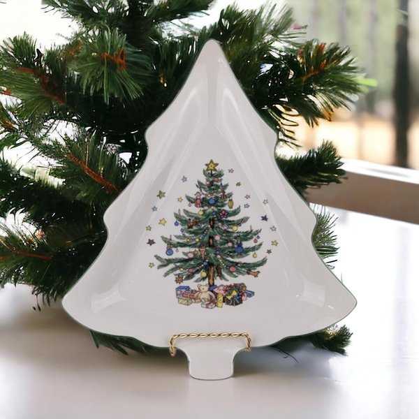 Vintage Nikko Christmas Tree Shaped Plate | Holiday Serving Dish | Christmas Decor | Collectible Plate