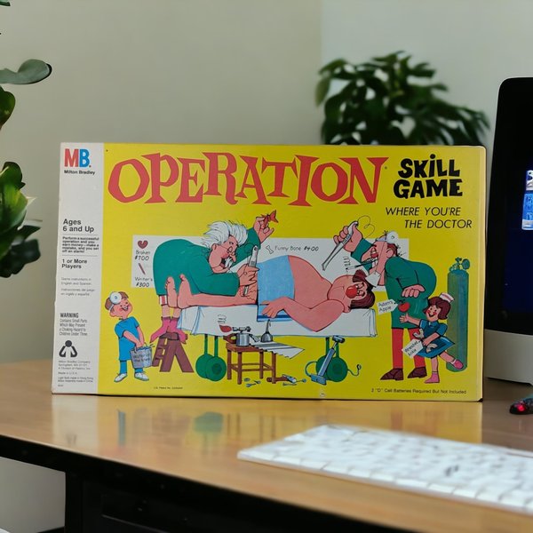Vintage 1965 Operation Game with Smoking Doctor, Classic Board Game, Collectible Toy, Gift for Collectors