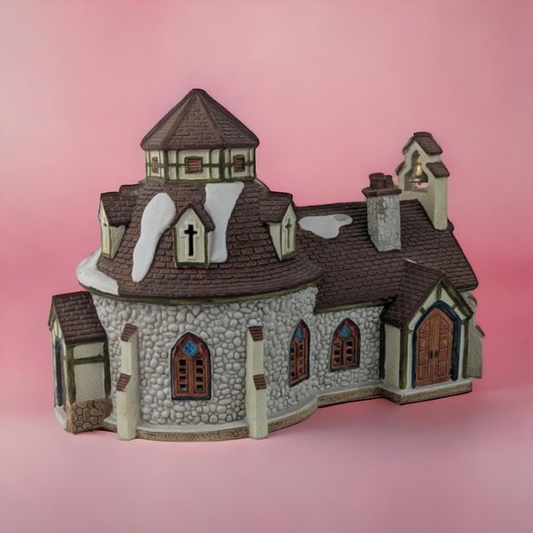 Vintage 1995 Lemax Dickensvale Church | Christmas Village Building | Porcelain Church | Collectible Holiday Decor
