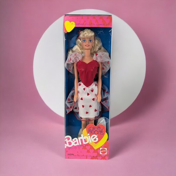 1991 Mattel Pretty Hearts Barbie Doll | New in Package | Vintage Barbie Collectible | Special Edition