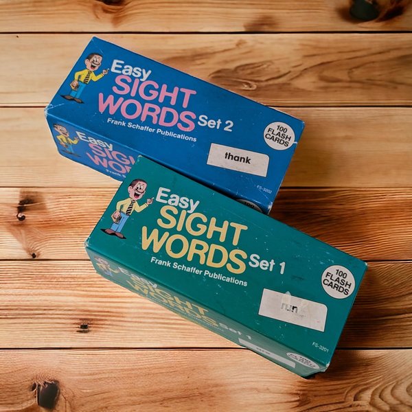 Vintage 1987 Frank Schaffer Easy Sight Words Sets 1 & 2, Complete, Educational Toys, Early Learning