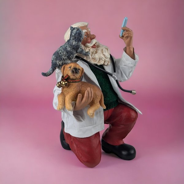KSA "This Won't Hurt" Santa Doctor Figurine |  Christmas Decor |  Veterinarian Santa |  Collectible Figurine |  Unique Gift
