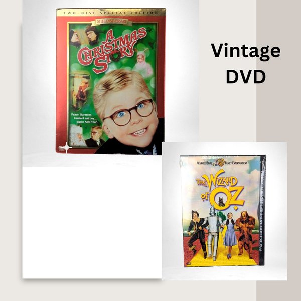 Vintage DVD Collection, Wizard of Oz (1999) Sealed + A Christmas Story (2003), Classic Movies, Collectible DVDs, Gift for Movie Buff