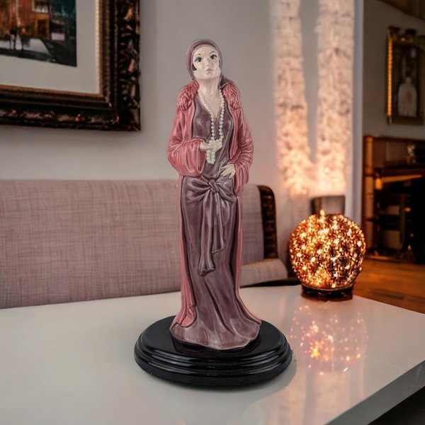 1987 Provincial Mold 1920s Lady Figurine, Elegant Porcelain Doll, Vintage Home Decor, 1920s Fashion, Art Deco Style, Gift for Collector