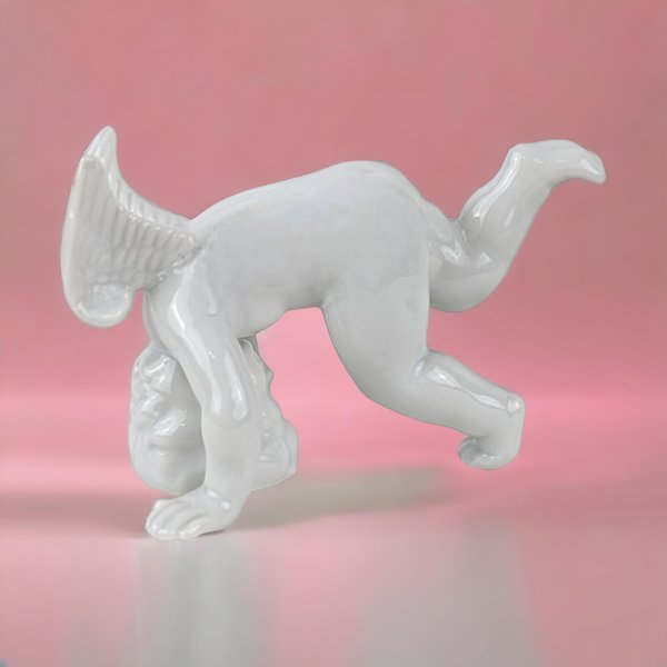 Vintage White Porcelain Tumbling Cherub Figurine | Angel Figurine | Home Decor | Collectible Figurine | Gift for Collector