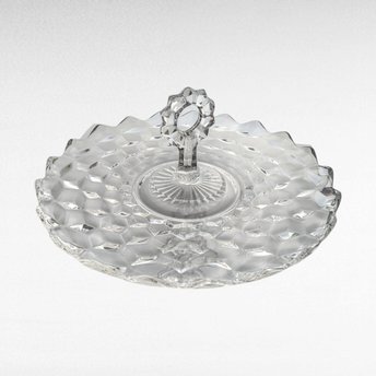 Vintage Fostoria American Clear Glass Serving Tray with Handle | Centerpiece Serving Platter