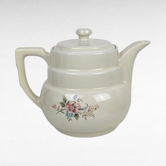 Vintage Hall China "Rambling Rose" Coffee Pot | Drip-O-lator Coffee Pot | Cream with Floral Pattern | Kitchen Decor | Mid-Century Modern