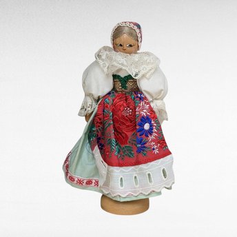 Vintage Handcrafted Wooden Folk Art Doll, 8.5 Inches, Traditional Costume, Collectible Doll,  Eastern European