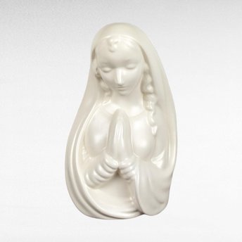 Vintage Haeger Pottery Madonna Planter, White Ceramic Planter, Religious Figurine, Mid-Century Modern Decor