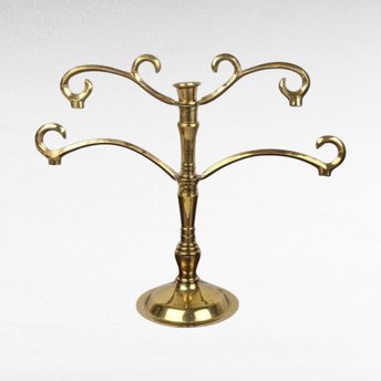Vintage Brass Tone Candle Holder, Unique Candle Holder, Taper Candle Holder, Centerpiece