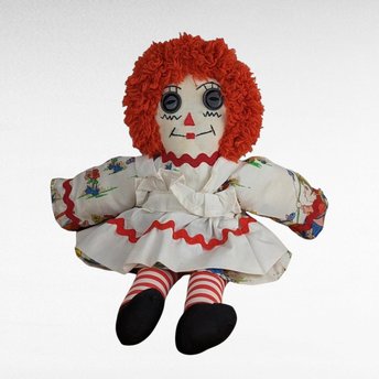 Vintage Handmade Raggedy Ann Doll | Button Eyes | 15" Tall | Collectible Doll | Soft Toy