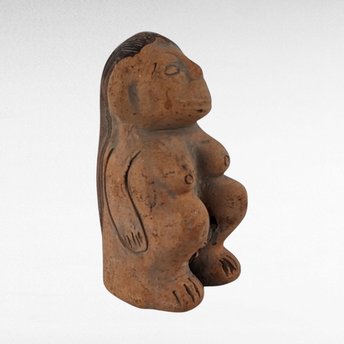 Vintage Mexican Clay Fertility Goddess Figurine - Folk Art Sculpture - 4 Inches Tall