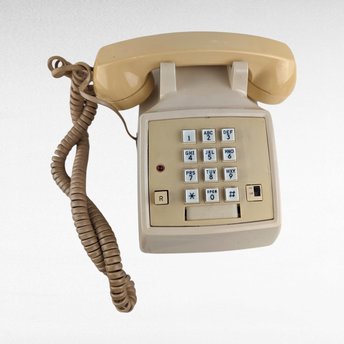 Vintage AT&T Push Button Telephone - Beige Landline Phone - 1990s Phone - Retro Home Decor - Crack on Side - Untested