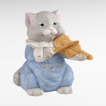 Ceramic Cat Playing Violin Bank | Vintage The Good Company | Collectible Figurine