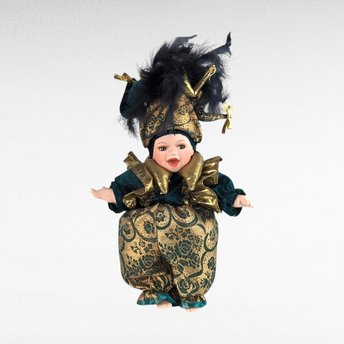 Vintage Porcelain Jester Doll | Mardi Gras Baby Doll | Collectible Doll