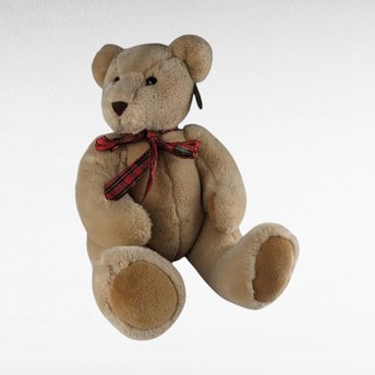 Vintage Tan Polar Puff Teddy Bear | 18-inch Plush Bear | Movable Limbs | Collectible Toy