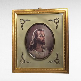 Vintage Turner Head of Christ Framed Picture (19/1/4 x 15 1/4").