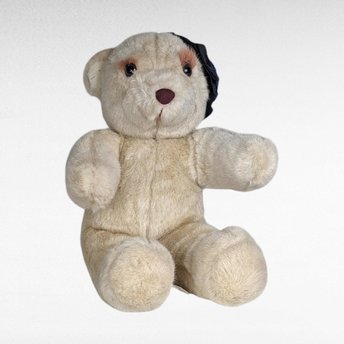 Vintage Chosun 13" Plush Bear with Blue Hat - Soft, Cuddly, and Collectible