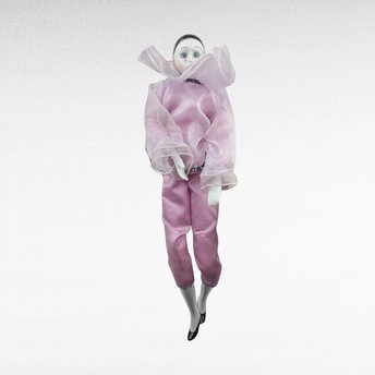 Vintage Pierrot Clown Doll in Pink | Porcelain Clown Doll | Collectible Doll | 16 Inches Tall
