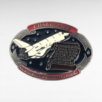Vintage Space Shuttle Challenger Brass Belt Buckle | NASA Memorabilia | Space Shuttle Collectible | 1986
