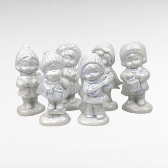 Set of 6 Ceramic Hand Painted Caroler Figurines.