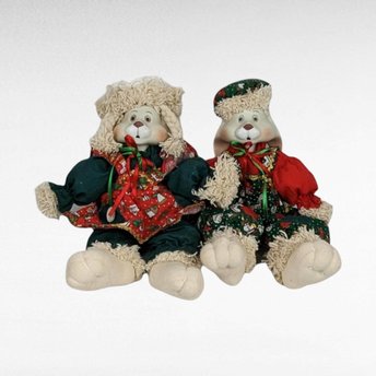House of Lloyd Christmas Around the World Porcelain Hip and Hop Bunny Shelf Sitters.