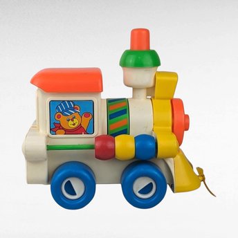 Vintage Playskool Busy Choo Choo Pull Toy | 1980s Toddler Toy | Educational Toy | Gift for Collector