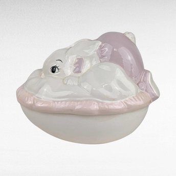 Vintage Hand Painted Easter Bunny Covered Bowl | Ceramic Easter Decor | Candy Dish | Trinket Dish | Spring Decor