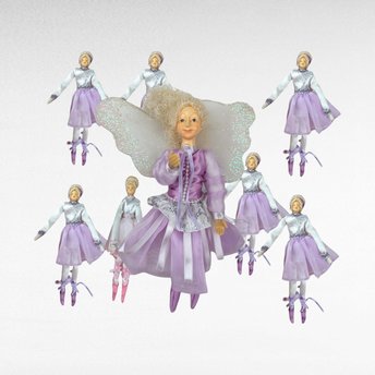 Set of 8 Purple Fairy Ornaments | Hanging Fairy Decorations | Christmas Ornaments | Fantasy Decor | Whimsical Ornaments