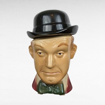 1976 Heritage China Ezra Brooks Stan Laurel Decanter, Laurel & Hardy, Larry Harmon, Ceramic, 8.5 Inches, Vintage Barware