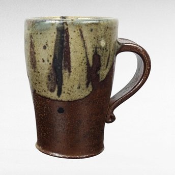 Handmade Vintage Brown Pottery Mug.
