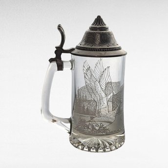 Canadian Goose Glass Beer Stein, Etched Goose Stein, Collectible Stein, Gift for Beer Lover, Nature-Themed Drinkware