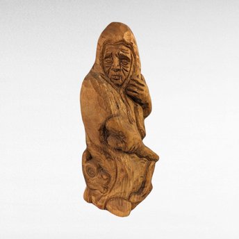 Hand Carved Wooden Figure,  Cloaked Person Sculpture,  Wood Art,  Folk Art,  Artisan Crafted,  Wooden Statue,  Home Decor,  Unique Gift