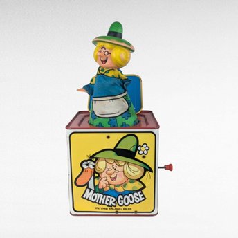1971 Mattel Mother Goose Jack-in-the-Box, Vintage Toy, Working Musical Toy, Nursery Decor, Collectible Toy