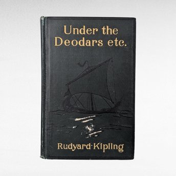 1916 Rudyard Kipling Under the Deodars etc., Antique Hardcover Book, Short Stories, British India, Collectible Book