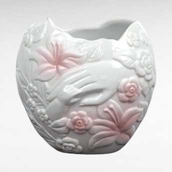 1993 Porcelain FTD Mother and Child Vase.