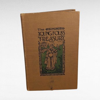 Antique Young Folks Treasury Book, 1909 Children's Literature, Illustrated Hardcover Gift, Vintage Storytelling Collection