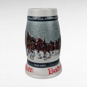 Vintage Budweiser Clydesdales 50th Anniversary Stein | 1933-1983 | Anheuser Busch Collectible |  Limited Edition | Gift for Beer Lover