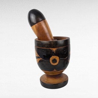 Vintage Handmade Wooden Mortar and Pestle | Rustic Kitchen Decor | Spice Grinder | Herbalism Tool | Unique Gift for Cooks