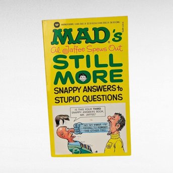 Mad Magazine, Al Jaffee, Snappy Answers to Stupid Questions, Humor Book, 1988, Paperback Book, Collectible Book, Gag Gift, Stocking Stuffer