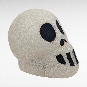 Vintage Melted Plastic Popcorn Skull Light | Halloween Decor | Light Up Skull Decoration | Retro Halloween | Spooky Kitsch