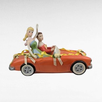 1994 Enesco Barbie and Ken Senior Prom Music Box | Plays "Notre Dame Victory March" | Ceramic Barbie Figurine | Vintage