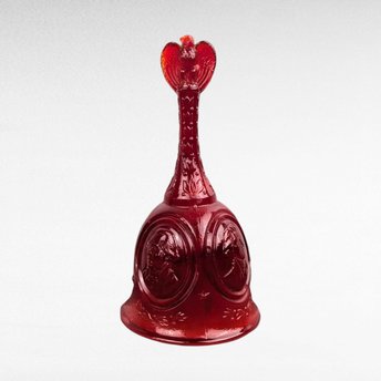 Vintage Fenton Art Glass Bicentennial Bell | Red Glass Bell with Eagle | Made in USA | 1976 Commemorative Collectible