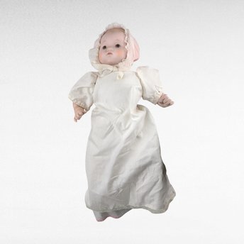 Vintage Musical Porcelain Baby Doll | Plays Brahms' Lullaby | Collectible Doll | Antique Doll | Vintage Toy