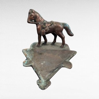 Vintage Copper Saddled Horse Ashtray, Bronze Horse Figurine Ashtray, Equestrian Decor, Unique Ashtray, Western Decor, Horse Lover Gift