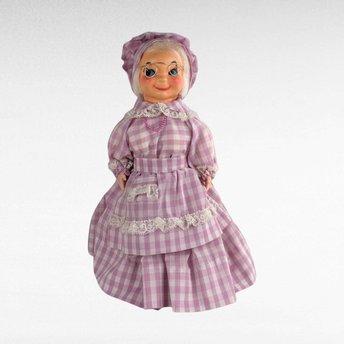 Vintage Handmade Soap Bottle Granny Doll with Glasses - 12" Folk Art Doll - Unique Gift - Whimsical Home Decor