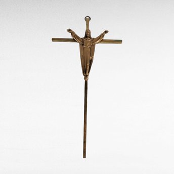 Vintage Metal Crucifix Wall Hanging - Religious Home Decor -  Wall Cross - 10 Inch