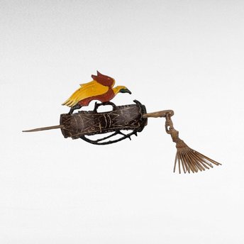 Vintage Wooden Hair Accessory with Bird - Hair Pin - Barrette - Tribal Hair Clip - Boho Chic