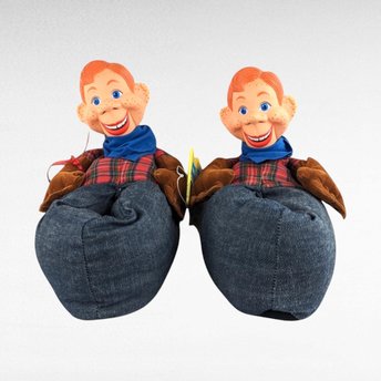 Vintage 1988 Howdy Doody Slippers | Child Size Medium | New with Tags | Collectible Character Slippers